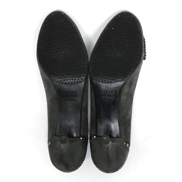 STUART WEITZMAN Gray Suede Leather Studded Pumps Heels with Bows 8N Y2K - Picture 6 of 8